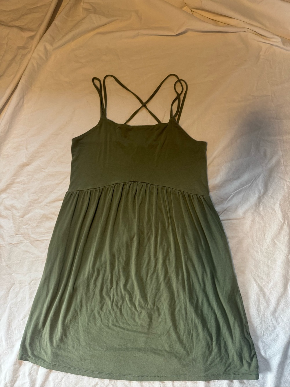 Strapy Summer Dress In Olive Green Size m Old navy